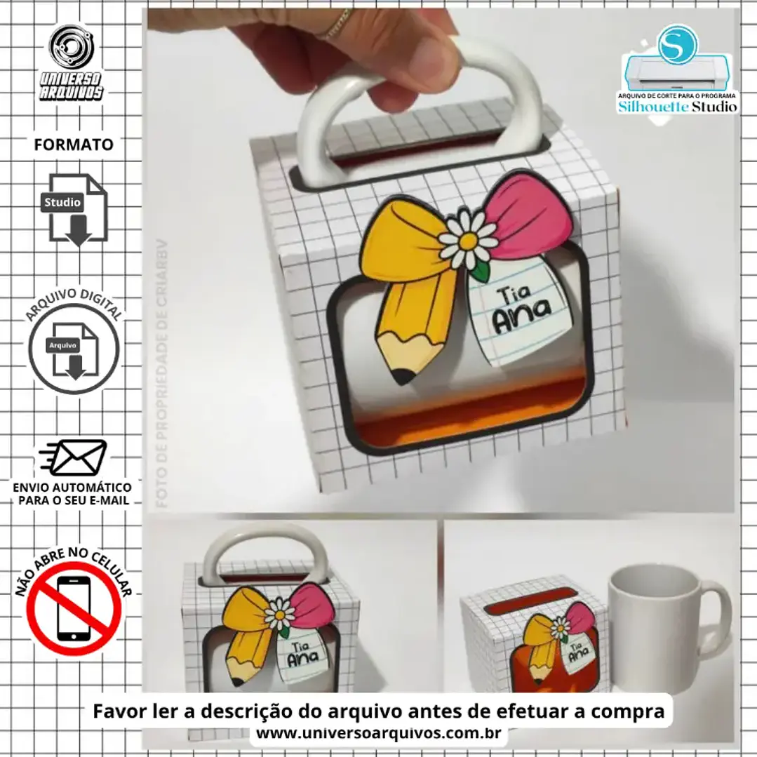 Arquivo de Corte Porta Caneca Dia dos Professores (Leia a Descrição) 1