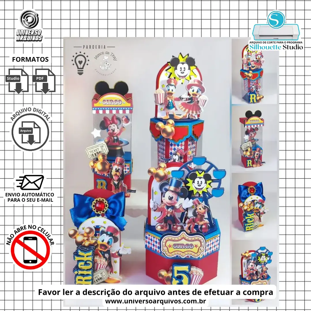 Arquivo de Corte Mickey Circo (Leia a Descrição) 1