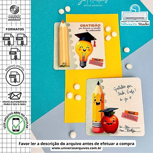 Arquivo de Corte Card Batom Dia dos Professores (Leia a Descrição)