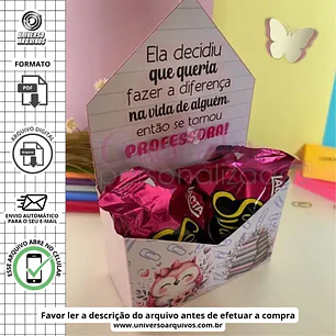 Arquivo de Corte Caixa Envelope Dia dos Professores (Leia a Descrição)
