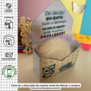 Arquivo de Corte Caixa Envelope Dia dos Professores (Leia a Descrição)
