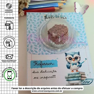 Arquivo de Corte Card Blister Dia dos Professores (Leia a Descrição)