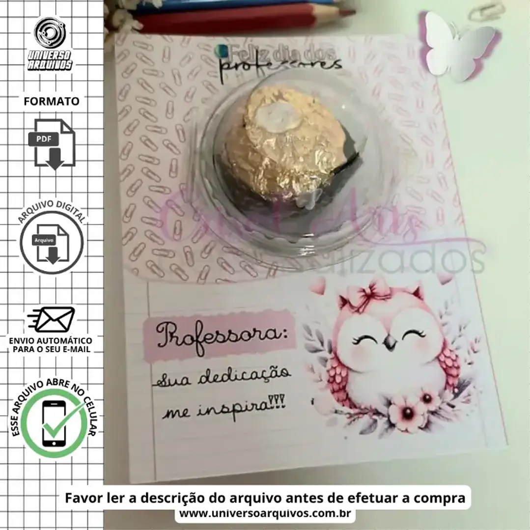 Arquivo de Corte Card Blister Dia dos Professores (Leia a Descrição) 1