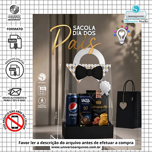 Arquivo de Corte Sacola Dia dos Pais Preta (Leia a Descrição)