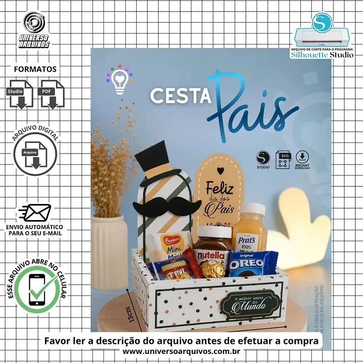 Arquivo de Corte Cesta Dia Dos Pais (Leia a Descrição) 1