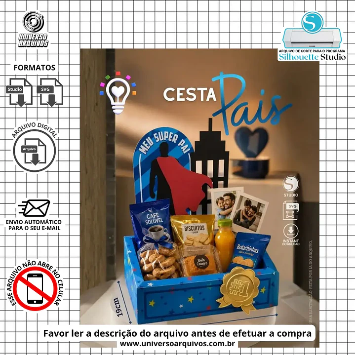 Arquivo de Corte Cesta Dia Dos Pais (Leia a Descrição) 1