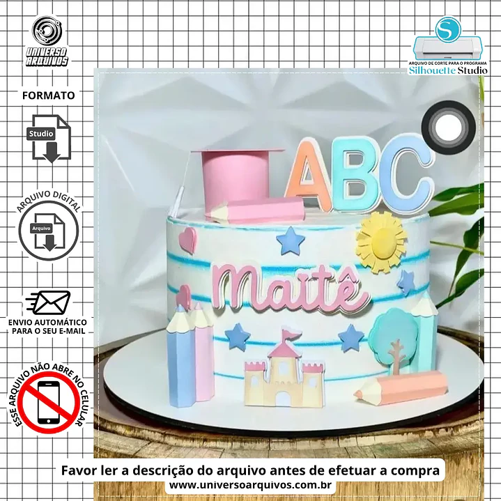 Arquivo de Corte Topo Formatura ABC Candy (Leia a Descrição) 1