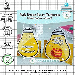 Arquivo de Corte Porta Bombom Dia dos Professores (Leia a Descrição)
