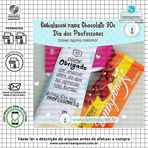 Arquivo de Corte Embalagem Chocolate Dia dos Professores (Leia a Descrição)