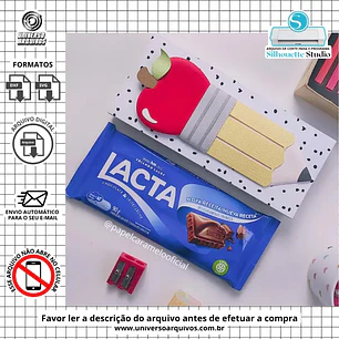 Arquivo de Corte Caixa Barra de Chocolate Dia dos Professores (Leia a Descrição)