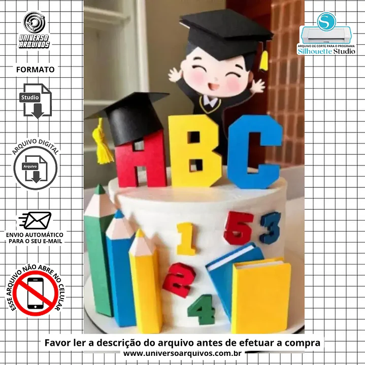Arquivo de Corte Topo Formatura ABC (Leia a Descrição) 1