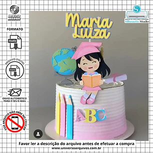 Arquivo de Corte Topo Formatura ABC Menina (Leia a Descrição)