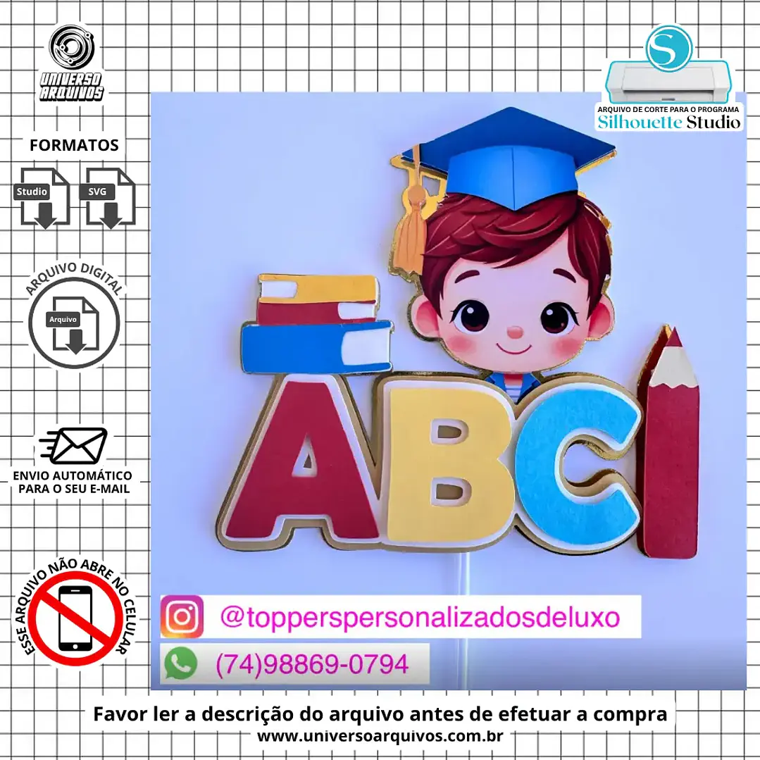 Arquivo de Corte Topo FORMATURA ABC (Leia a Descrição) 1