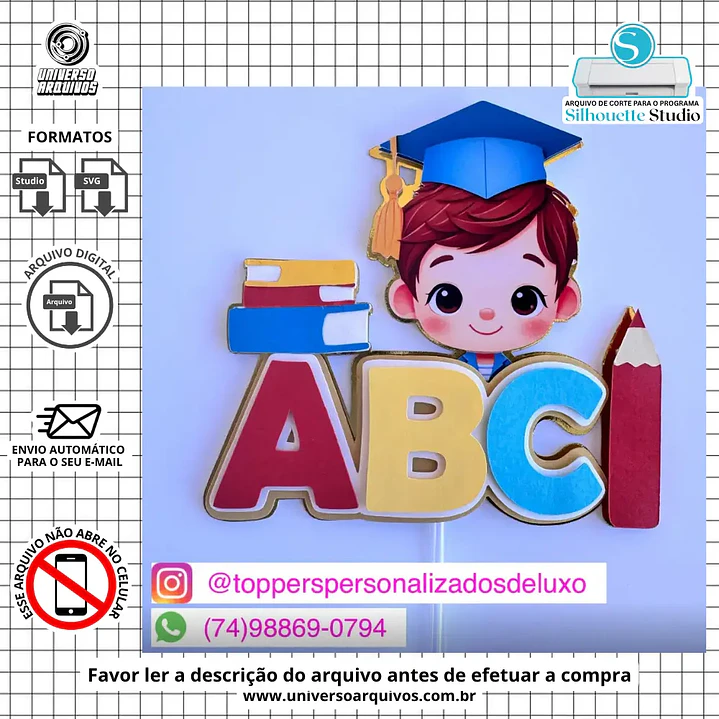 Arquivo de Corte Topo FORMATURA ABC (Leia a Descrição) 1