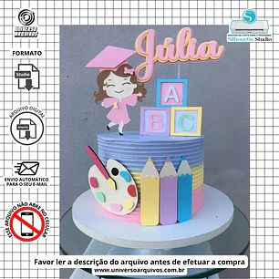 Arquivo de Corte Topo Formatura ABC Menina (Leia a Descrição)