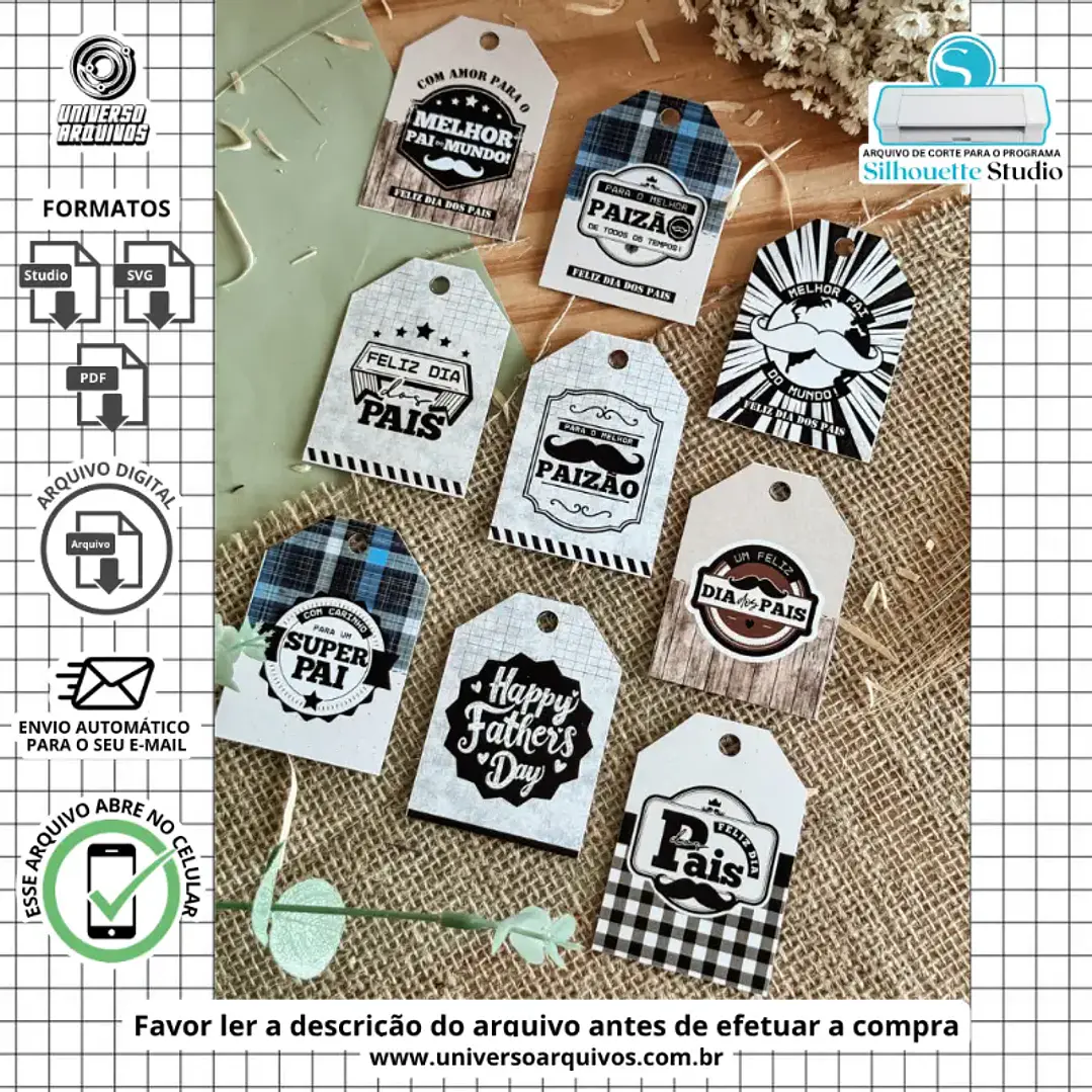 Arquivo de Corte Tag para Presente dia dos pais (Leia a Descrição) 1