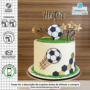 Arquivo de Corte Topo de Bolo Futebol 