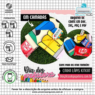 Arquivo de Corte Caixa Kit Kat Dia dos Professores (Leia a Descrição)