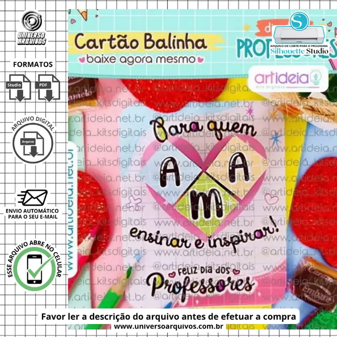 Arquivo de Corte Card Balinha Dia dos Professores (Leia a Descrição) 1