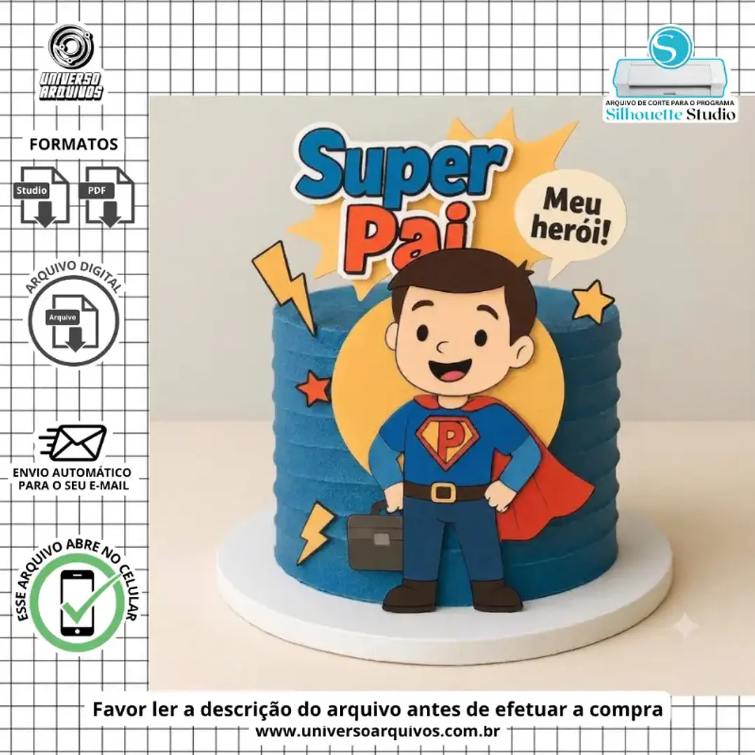 Arquivo de Corte Topo Super Pai Dia dos Pais 1