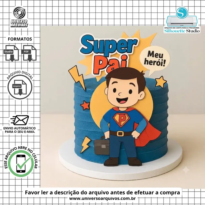 Arquivo de Corte Topo Super Pai Dia dos Pais 1