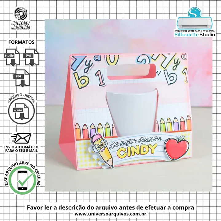 Arquivo de Corte Caixa Caneca Dia dos Professores (Leia a Descrição) 1