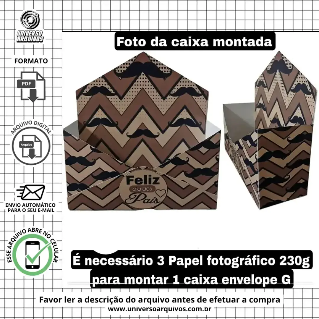 Arquivo Digital Caixa Envelope dia dos pais (Leia a Descrição) 1