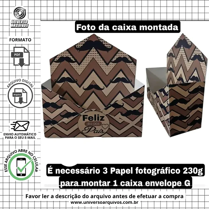 Arquivo Digital Caixa Envelope dia dos pais (Leia a Descrição) 1