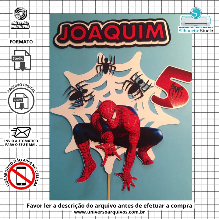 Arquivo de Corte Topo Homem Aranha 1