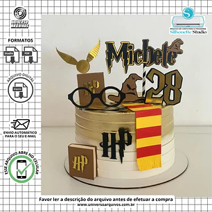 Arquivo de Corte Topo de Bolo Harry Potter 