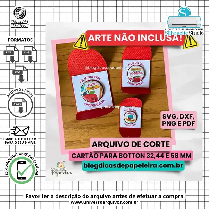 Arquivo de Corte Card Boton Dia dos Professores 1