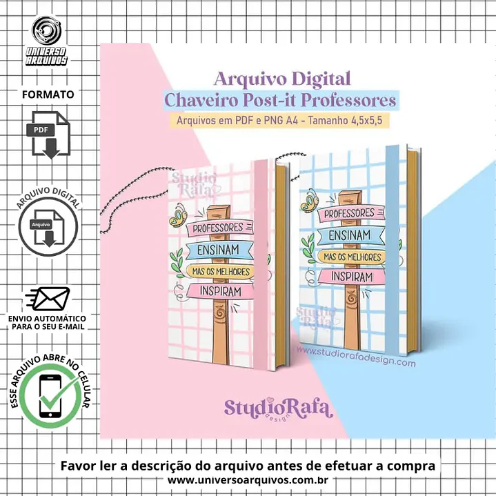 Arquivo de Corte Chaveiro Post it Dia dos Professores  1