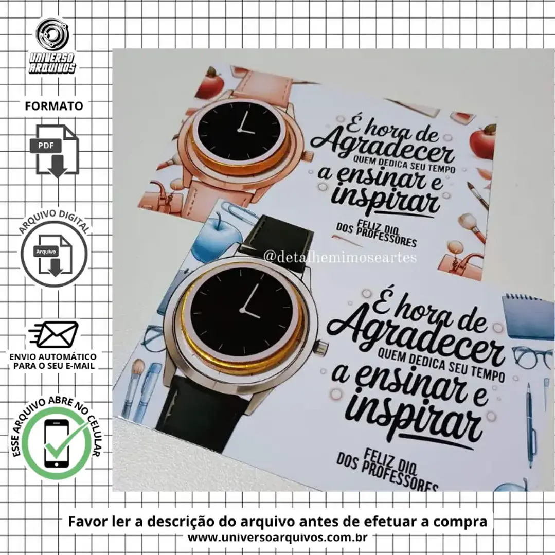 Arquivo de Corte Card Relógio Dia dos Professores 1