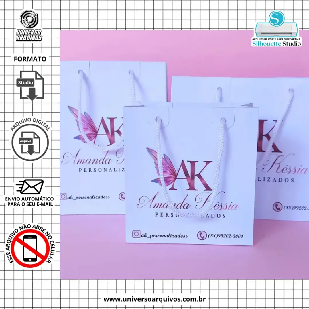 Arquivo de Corte Sacolas 3 Tamanhos 1