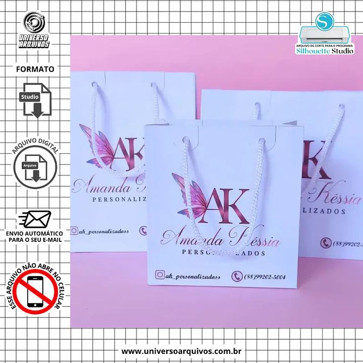 Arquivo de Corte Sacolas 3 Tamanhos 1