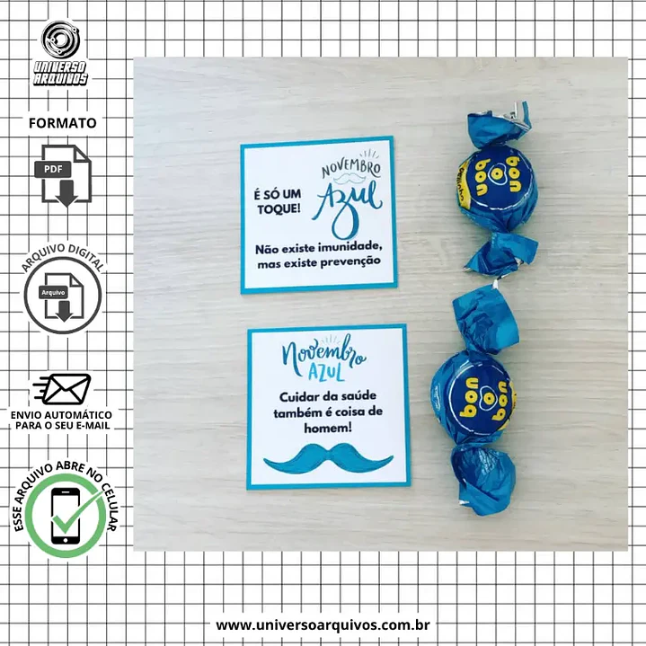 Arquivo de Corte Card Bombom Novembro azul 1