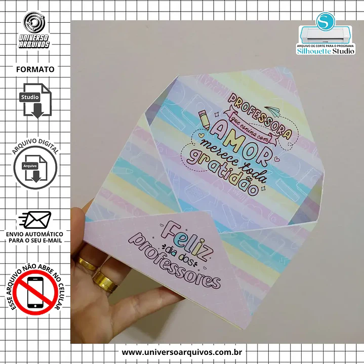 Arquivo de Corte Caixa Envelope Dia dos Professores 1