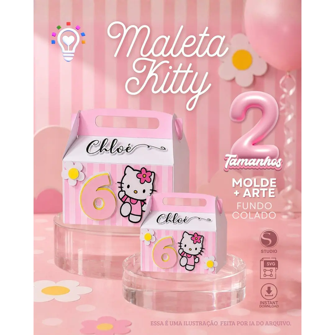 Arquivo de Corte Maletinha Hello Kitty 1