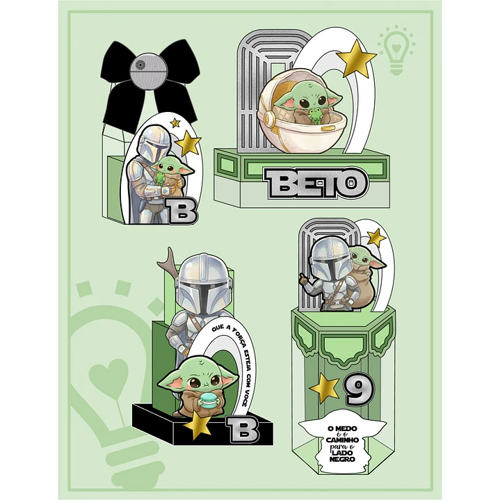Arquivo de Corte Kit Festa Baby Yoda /Grogu 1