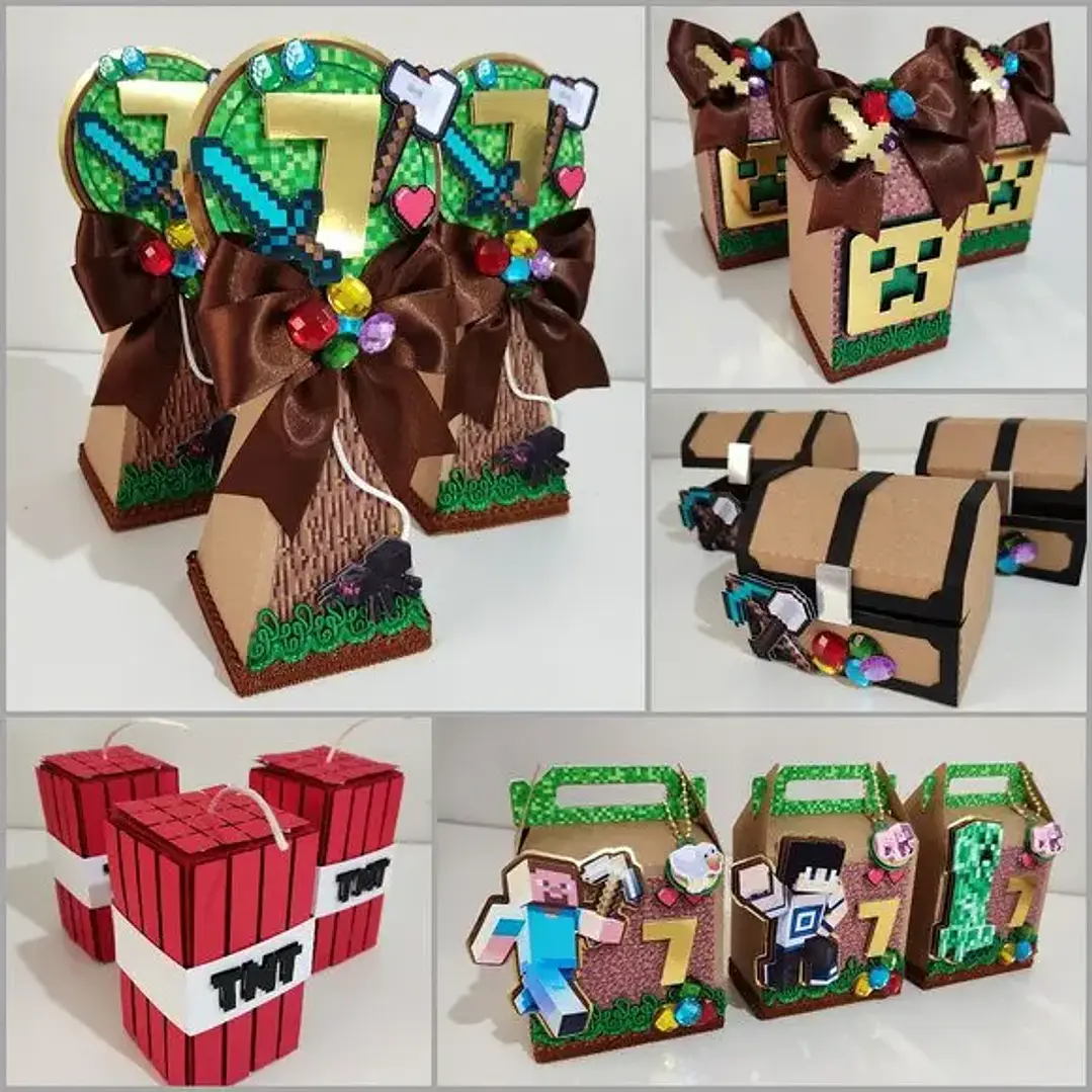 Arquivo de Corte Kit Festa Minecraft Luxo | Studio + PDF 1
