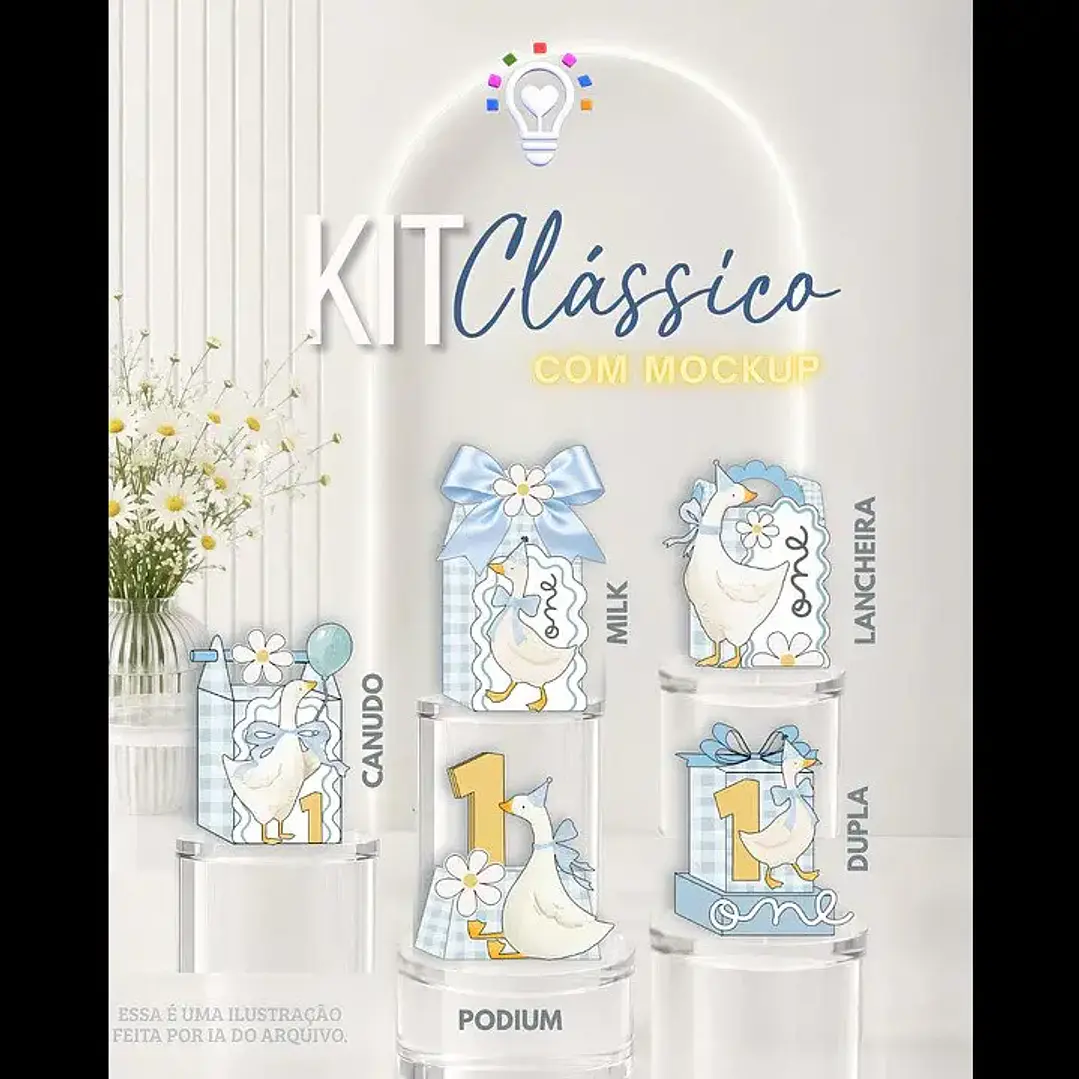 Arquivo de Corte Kit Festa Ganso Menino | Studio + PDF 1