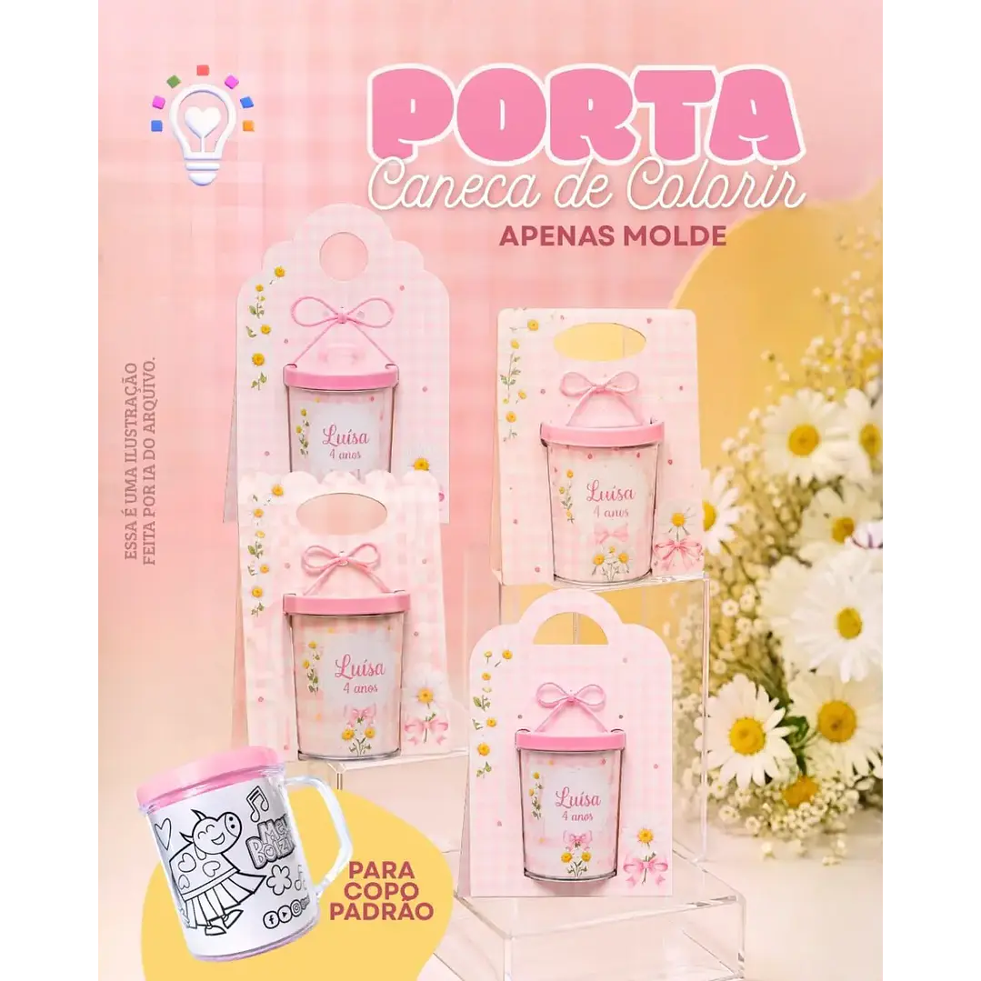 Arquivo de corte Porta Caneca de Colorir | Studio + SVG 1