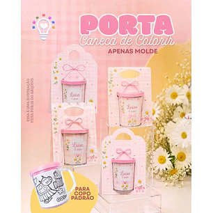 Arquivo de corte Porta Caneca de Colorir | Studio + SVG