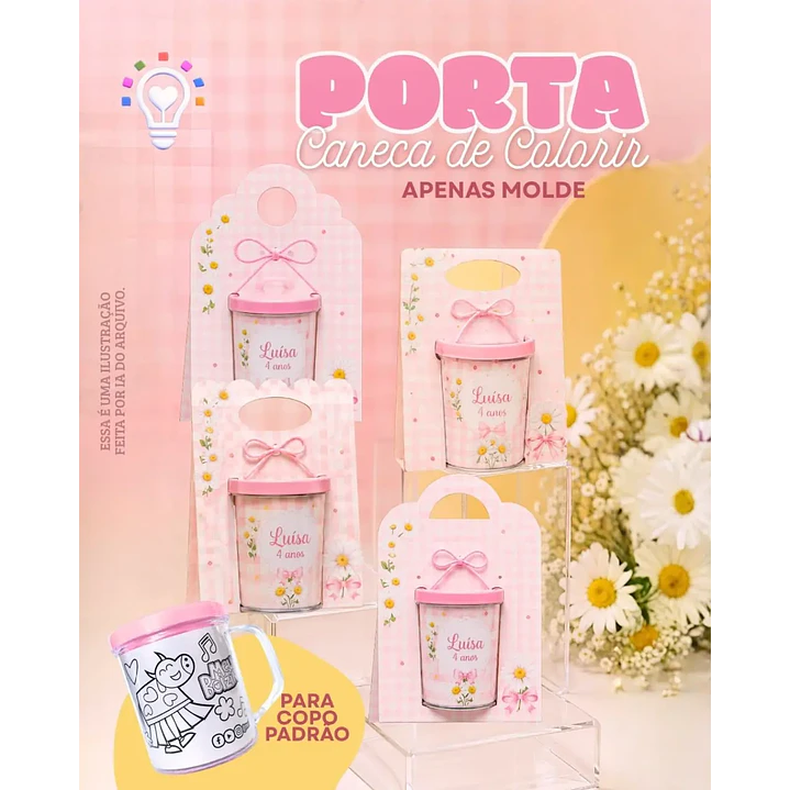 Arquivo de corte Porta Caneca de Colorir | Studio + SVG 1