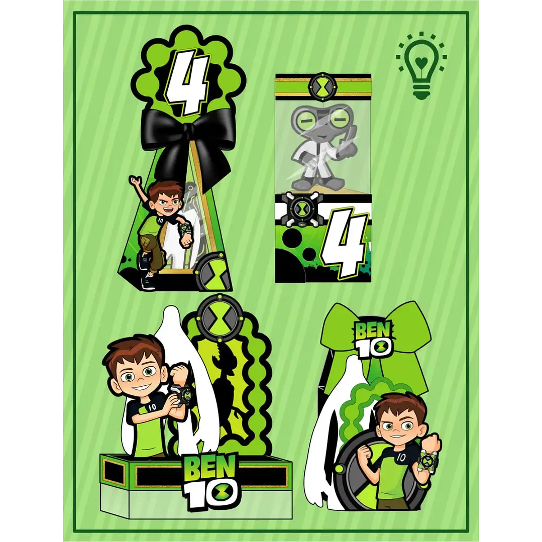 Arquivo de Corte Kit Festa Cenarismo Ben 10  | Studio + PDF 1