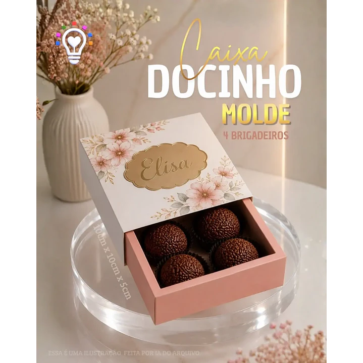 Arquivo de Corte Caixa Para Docinho e Brigadeiro Gaveta | Studio + SVG 1