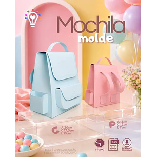 Arquivo de Corte Molde Mochilinha 2 Tamanhos | Studio + SVG