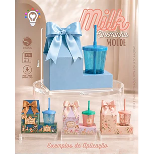 Arquivo de Corte Molde  Milk com Copo Twister | Studio + SVG