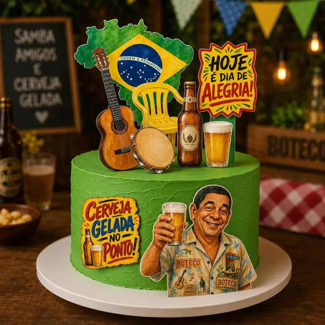 Arquivo de Corte Topo de Bolo Brasilidades Zeca  | Studio + PDF 1