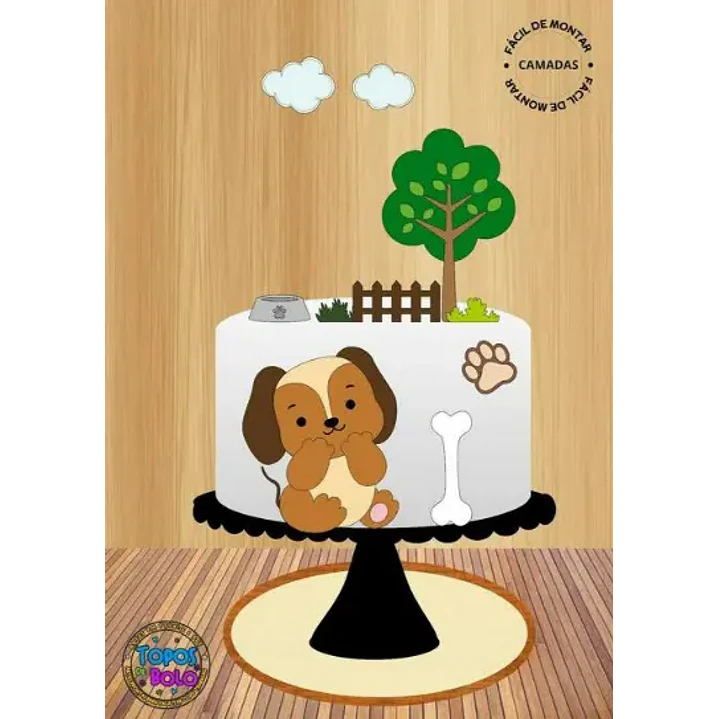 Arquivo de Corte Topo de Bolo Cachorrinho | Studio  1